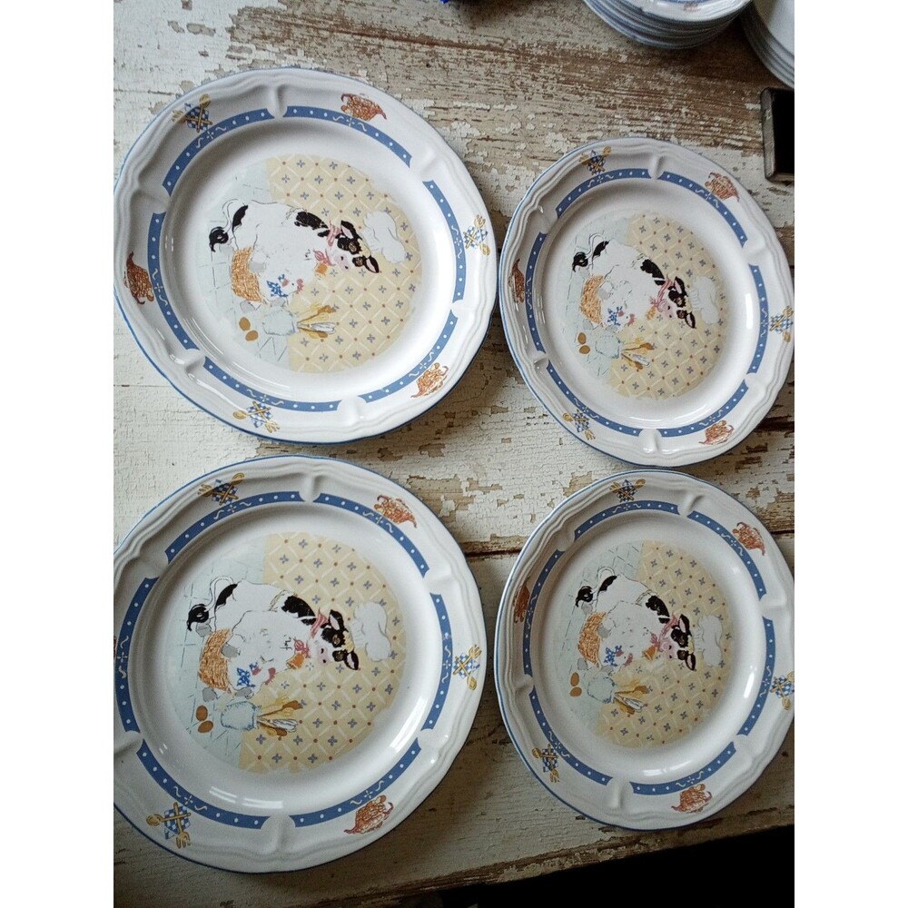 1994 New Cor Kitchen Kow Plates set Of 4